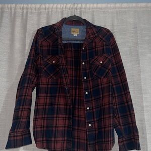 Robeuck & Co. Burgundy and Navy Plaid Shirt